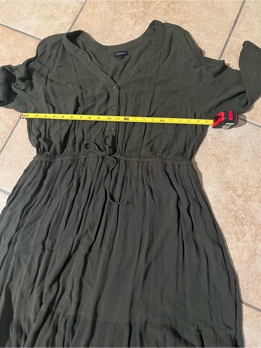Torrid Sage Green Long Sleeve Dress - Picture 10 of 10